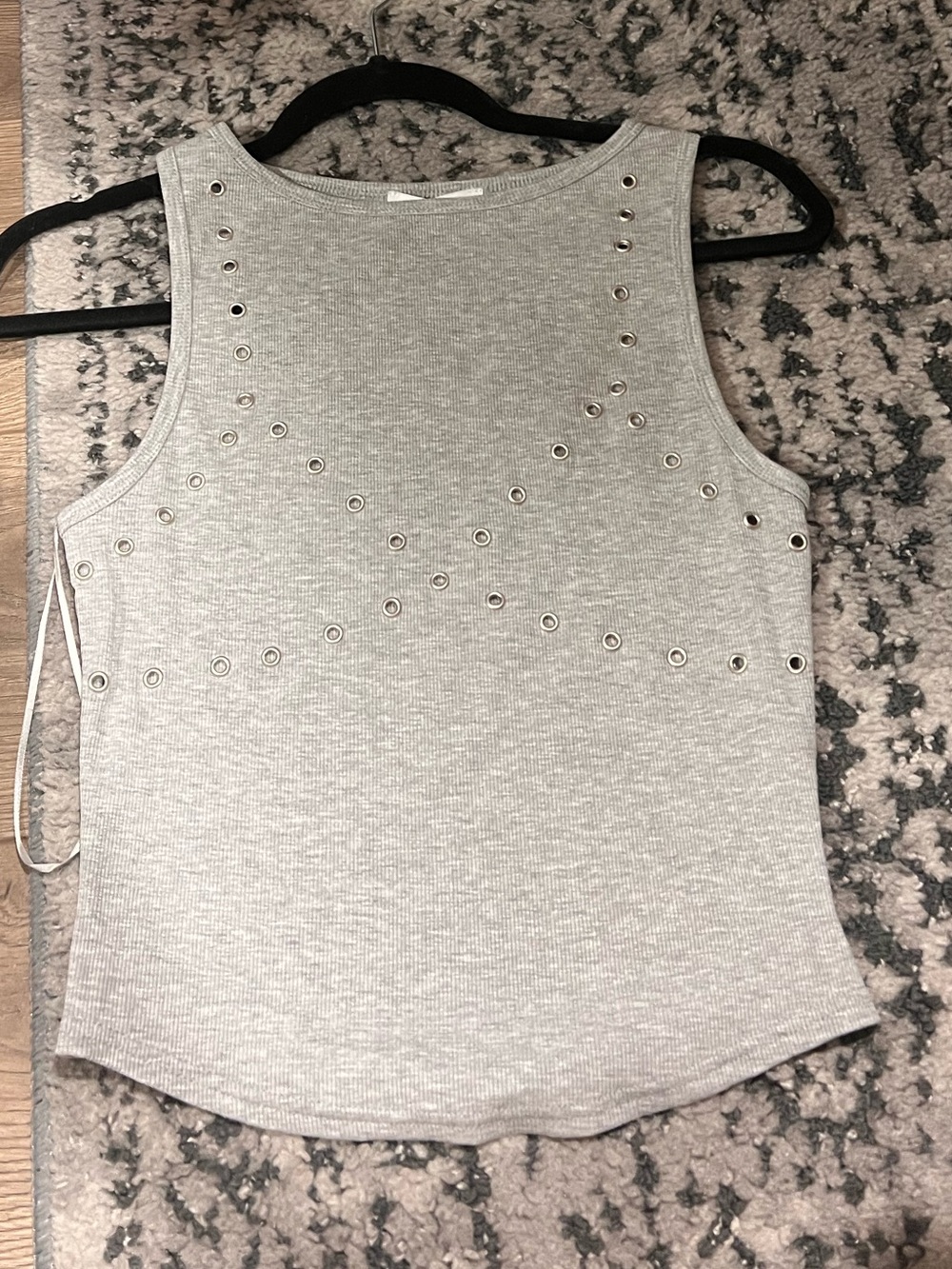 Gray studded tank top
